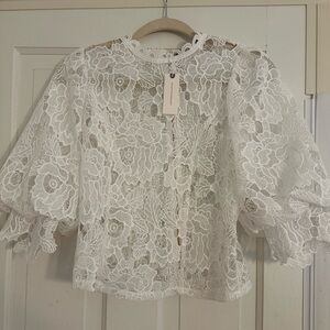 NWT Anthropologie Sarah Hann lace blouse